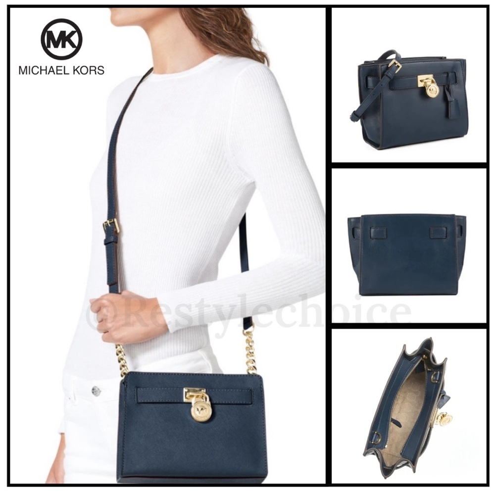 MICHEAL KORS Hamilton small lock key Navy Blue